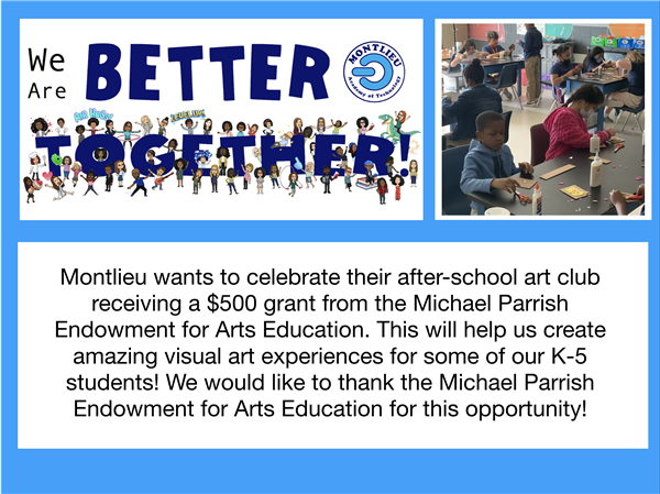 advertisement for after-school art club at Montileu